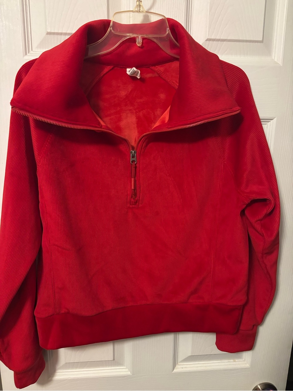 Kyodan Red Corduroy Half-Zip Pullover